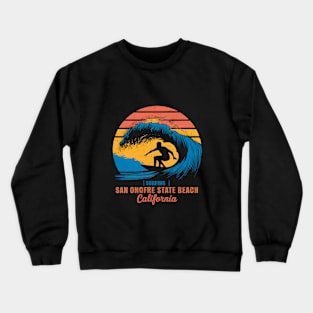 Surfing San Onofre State Beach California | Surfing Lovers Gifts Crewneck Sweatshirt